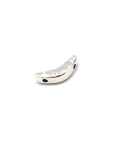 10 Perles métal argenté forme arête de poisson 2 trous de 1,5mm 2