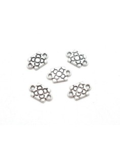 Perles connecteur métal argenté carré 2