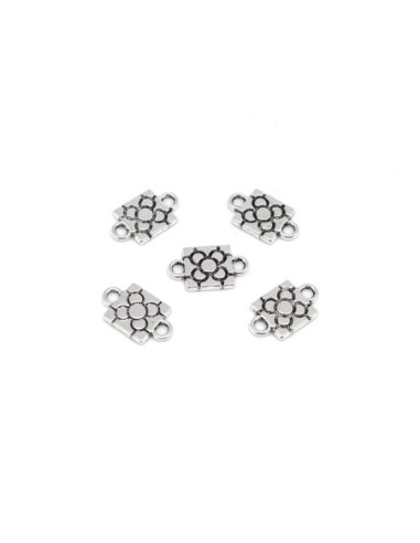 Perles connecteur métal argenté carré