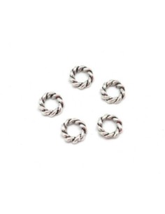 Anneaux connecteurs en métal argenté travaillé 11mm 2