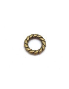 Anneau connecteur métal couleur bronze travaillé 15mm