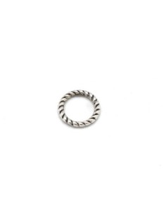 Anneaux connecteur fin travaillé métal argenté 8mm 2