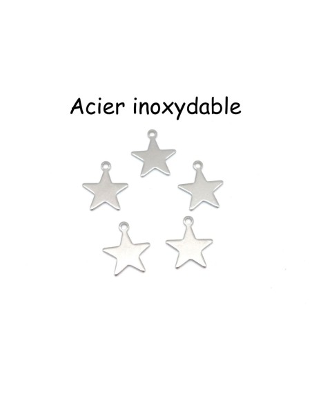 breloque étoile en acier inoxydable