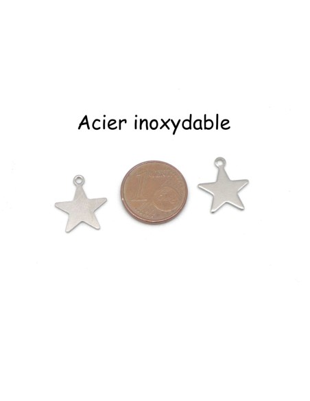 breloque étoile en acier inoxydable
