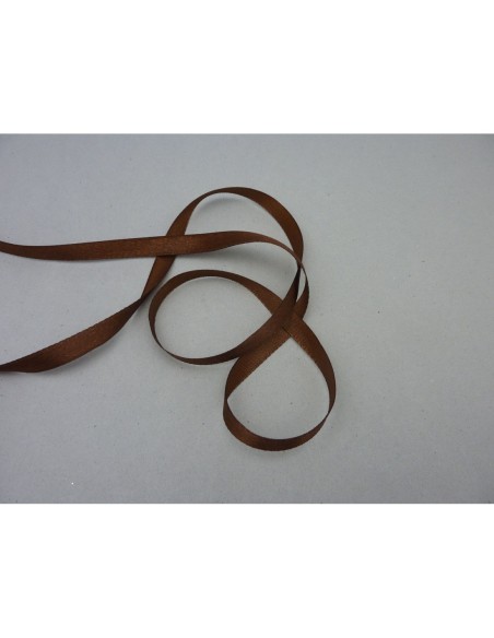 Ruban satiné marron châtaigne 10mm