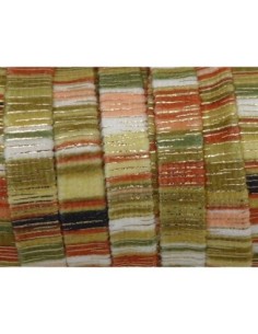 Lanière en velours 10mm rayé vert, orange, beige lollywood 2