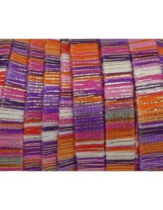 75cm Lanière en velours 10mm multicolore rayé rayé violet, rose, blanc et doré style bollywood 2