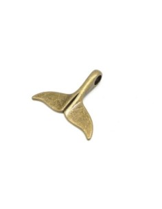 pendentif queue de baleine métal couleur bronze