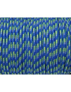 paracorde 3mm cordon nylon tressé, gainé bleu vert fluo