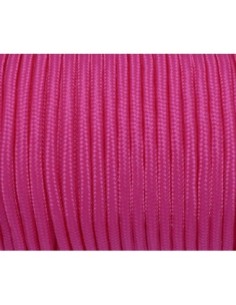 paracorde 3mm cordon nylon tressé, gainé rose vif