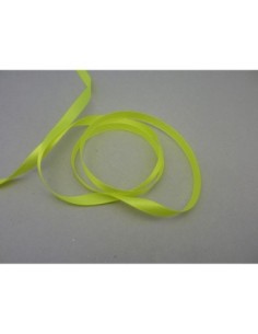 Ruban plat satiné 9,5mm jaune fluo