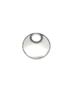 pendentif rond en métal argenté style ethnique