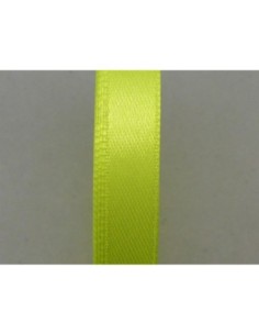 Ruban plat satiné 9,5mm jaune fluo 2