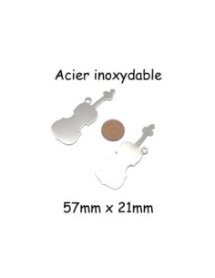 pendentif violoncelle argenté en acier inoxydable 2
