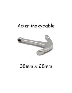 Fermoir ancre marine argente en acier inoxydable 38mm x 28mm