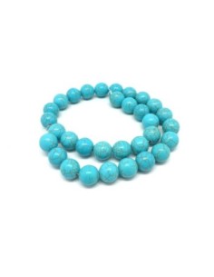 perle 12mm pierre naturelle "Howlite" couleur bleu turquoise