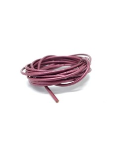 Cordon cuir rond 2mm rose framboise foncé métallisé