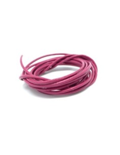 Cordon cuir rond 2mm rose fuchsia