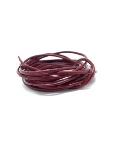 Cordon cuir rond 2mm rouge grenat