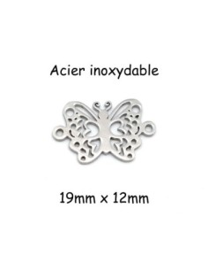 Perle connecteur papillon en acier inoxydable 2