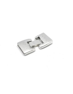 Fermoir clip rectangle manchette pour lanière cuir de 15mm