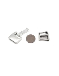 Fermoir clip rectangle manchette pour lanière cuir de 15mm 2