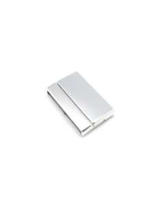 Fermoir aimanté manchette 30mm en métal argenté effet miroir