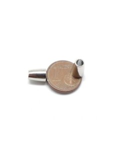 Fermoir aimanté 3mm embout rond en métal argenté 2