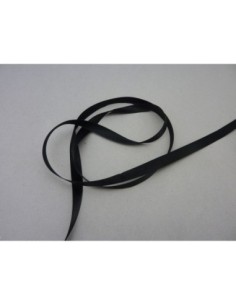 Ruban plat satiné 9,5mm pas cher de couleur noir