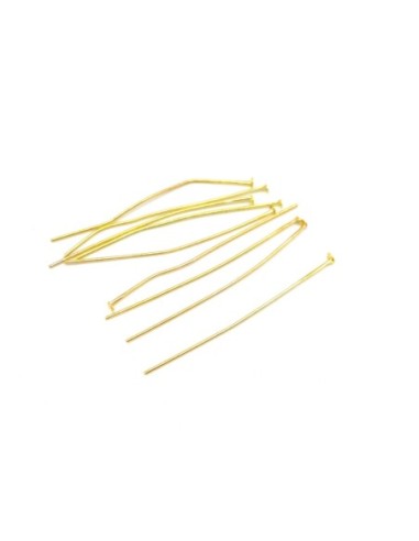 Tiges métalliques clous à tête plate 5cm en métal doré