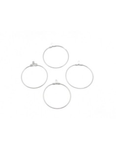 Support boucle d'oreilles créoles en métal argenté 35mm