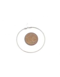 Support boucle d'oreilles créoles en métal argenté 35mm 2