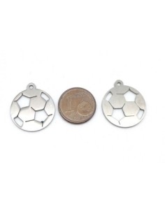 breloque acier inoxydable ballon de football argenté 2
