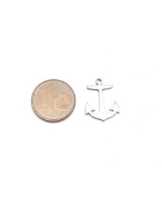 charm en acier inoxydable ancre marine argenté 2