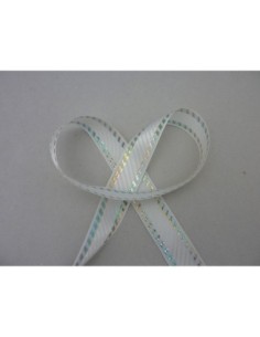 Ruban blanc avec reflet irisé 25mm