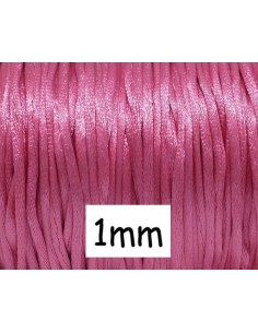 Cordon Queue de rat 1mm rose bonbon brillant satiné