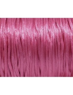 Cordon Queue de rat 1mm rose bonbon brillant satiné 2
