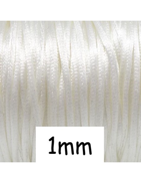 Cordon pour bijoux blanc cassé, ivoire 1mm