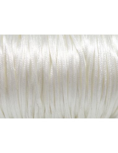 Cordon Queue de rat 1mm blanc cassé ivoire brillant satiné