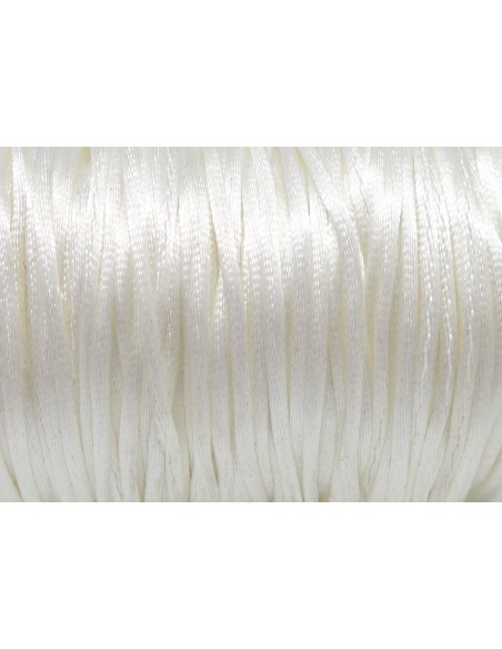 Cordon Queue de rat 1mm blanc cassé ivoire brillant satiné
