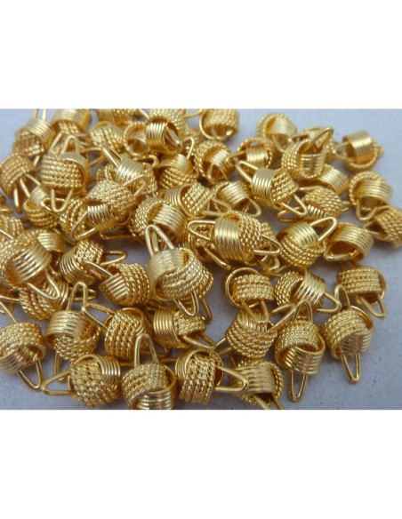 Perle connecteur losange filigrane en métal doré