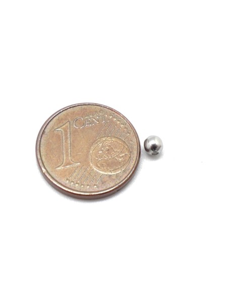 Perle ronde 3mm en acier inox argenté pour bijoux