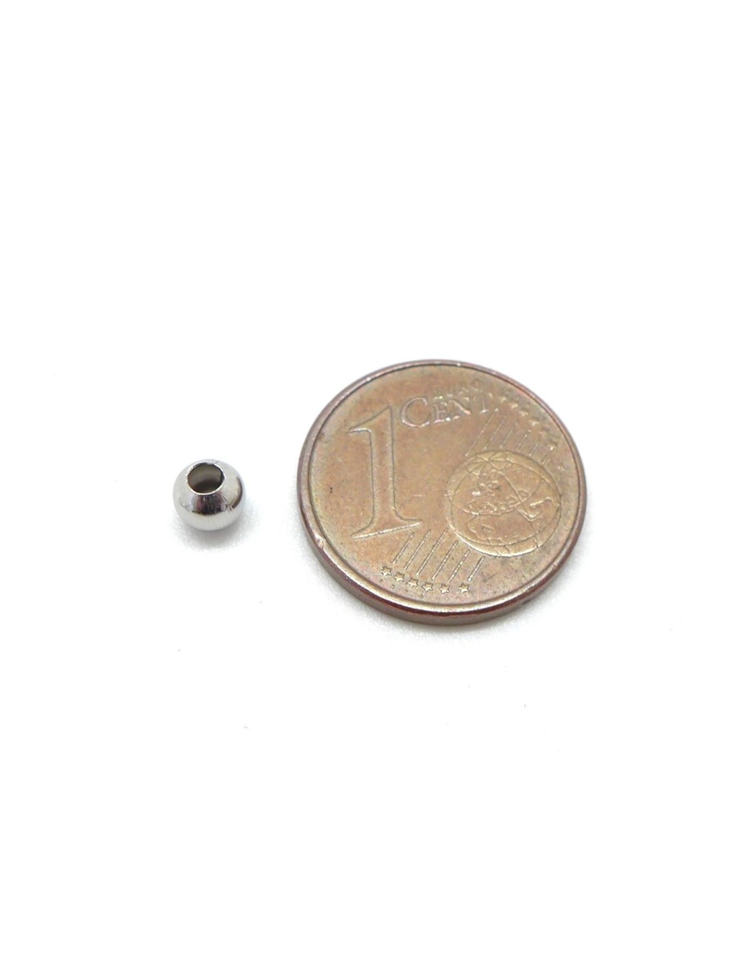 Bille de métal ronde filigrane 5mm acier inoxydable – Perles et Créations