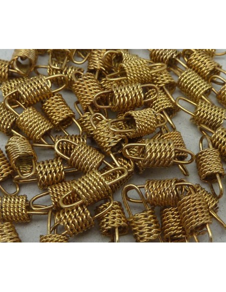 Perle connecteur filigrane en métal doré vieilli