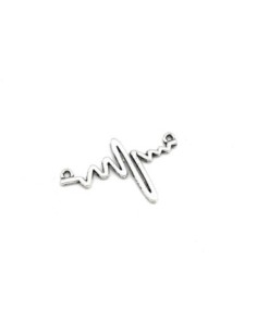 Connecteur electrocardiogramme, éclair en métal argenté ECG