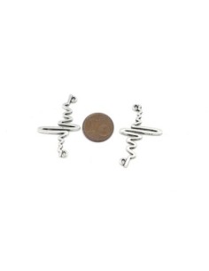 Connecteur electrocardiogramme, éclair en métal argenté ECG 2