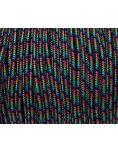 2m paracorde 3mm cordon nylon tressé corde nylon gainé noir, rose fuschia, bleu