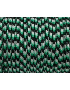 paracorde 3mm cordon nylon tressé blanc, noir et vert menthe à l'eau