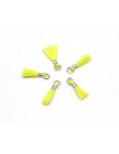 Mini pompon jaune et métal argenté