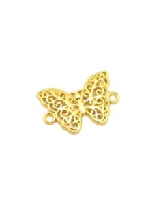 perle connecteur papillon en métal zamak doré filigrane